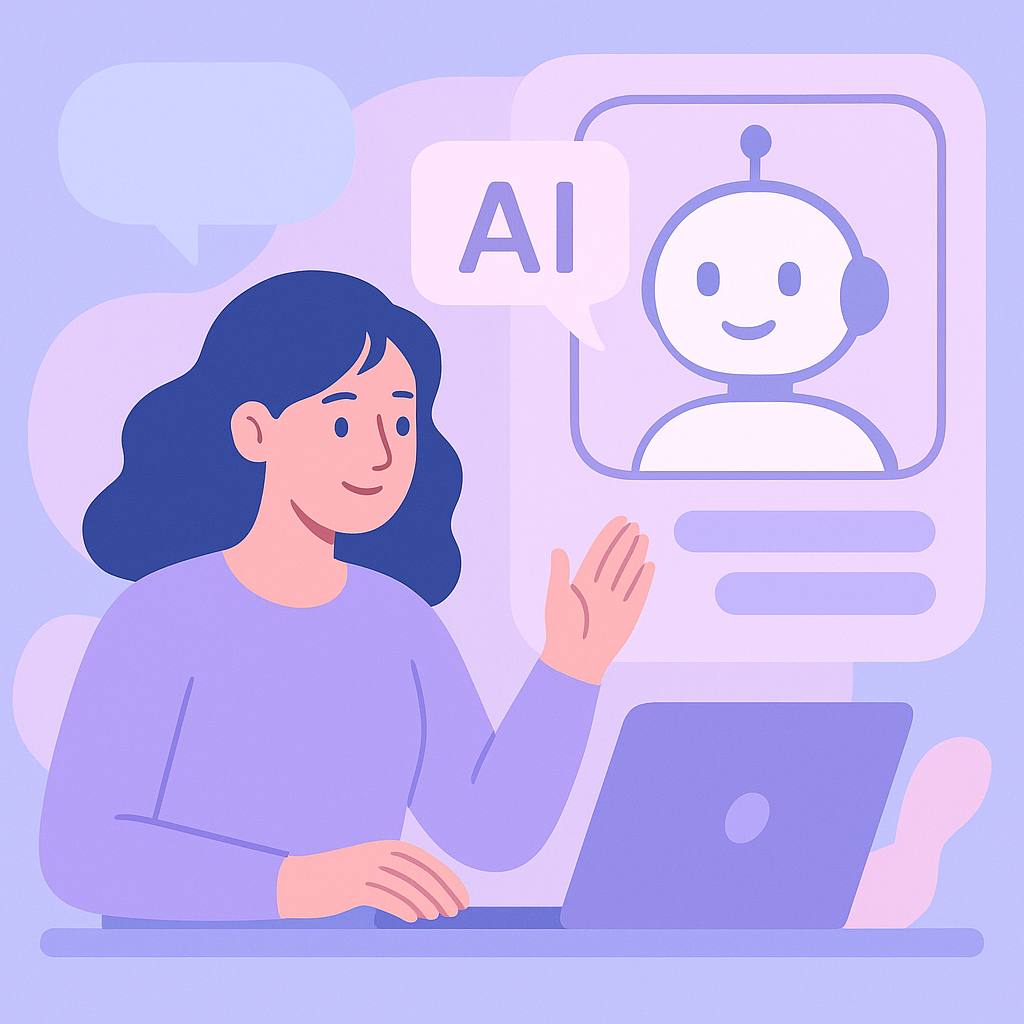 Students practicing English discussion and vocabulary about AI technology, risks, and benefits