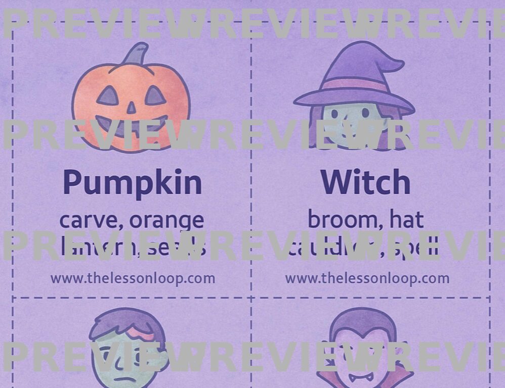 Free ESL Activity Cards: Halloween Taboo Game