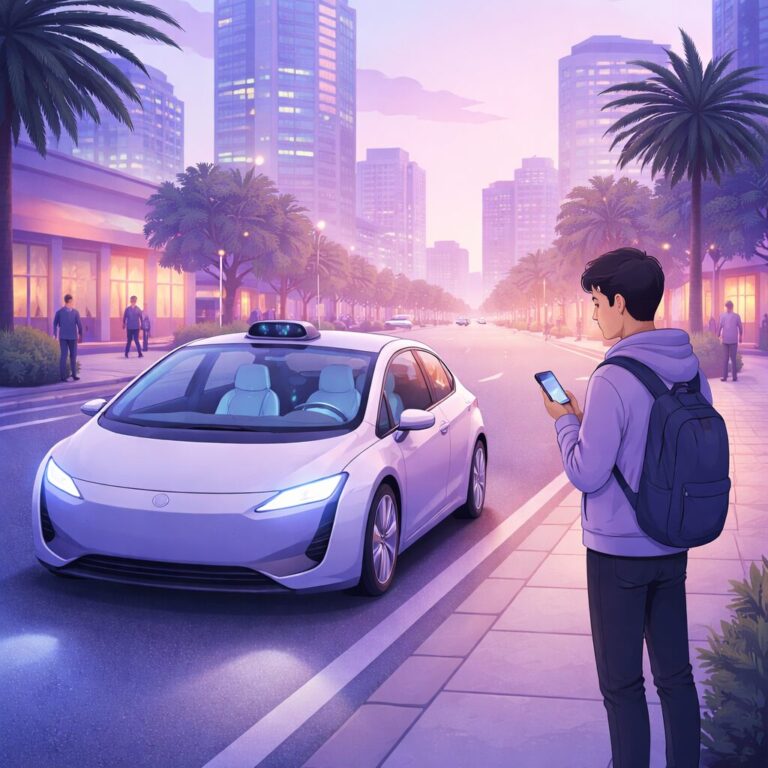 Driverless taxi ESL lesson plan exploring robotaxis, technology trends, and future forms grammar